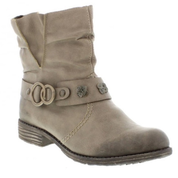 RIEKER PEGGY 98 DIESEL SUEDE LEATHER STUDDED MOTO ANKLE BOOTS SIZE 8 - Picture 1 of 15